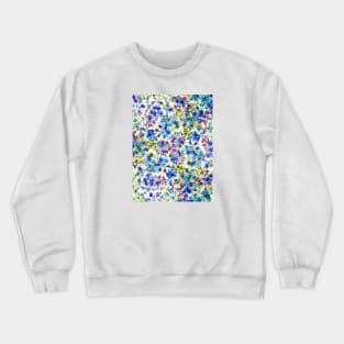 Blue Floral Pattern Crewneck Sweatshirt